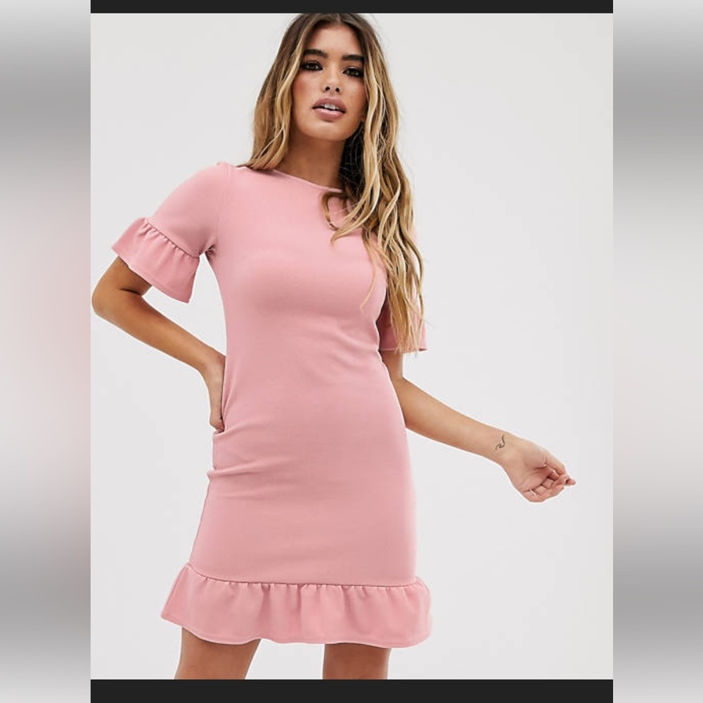 Missguided ruffle hem mini dress